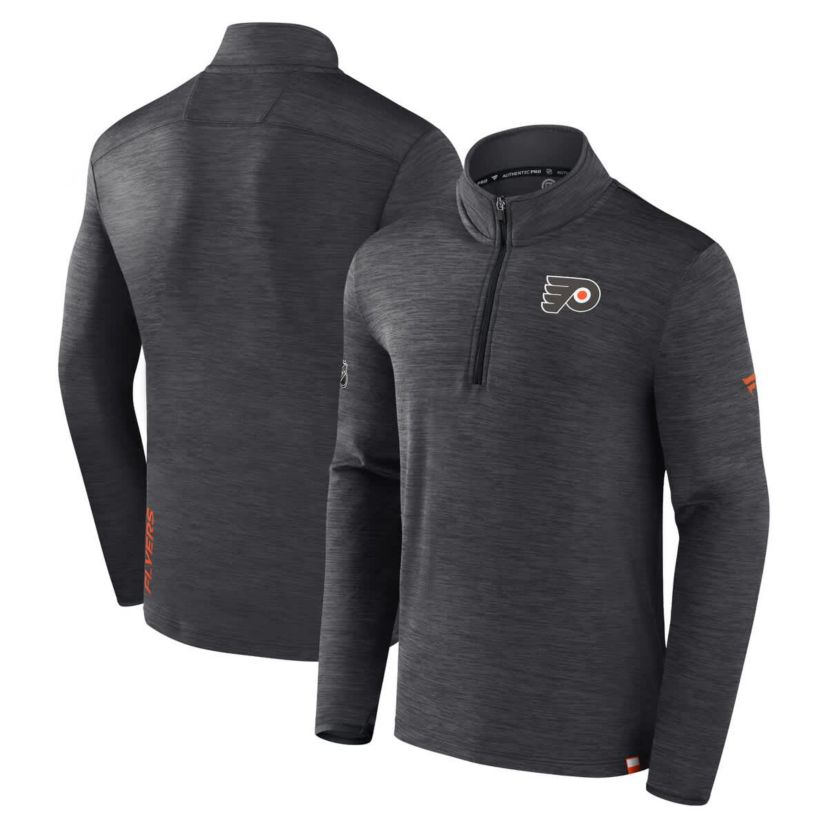 NHL Fanatics Philadelphia Flyers Authentic Pro Quarter-Zip Pullover Top