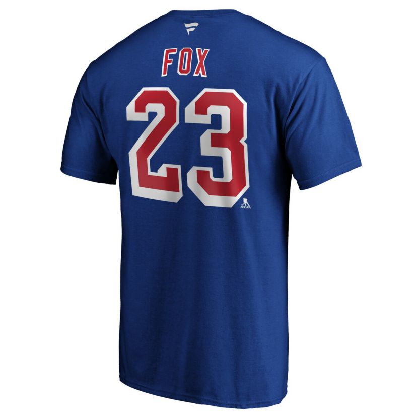NHL Adam Fox New York Rangers Authentic Stack Name & Number T-Shirt