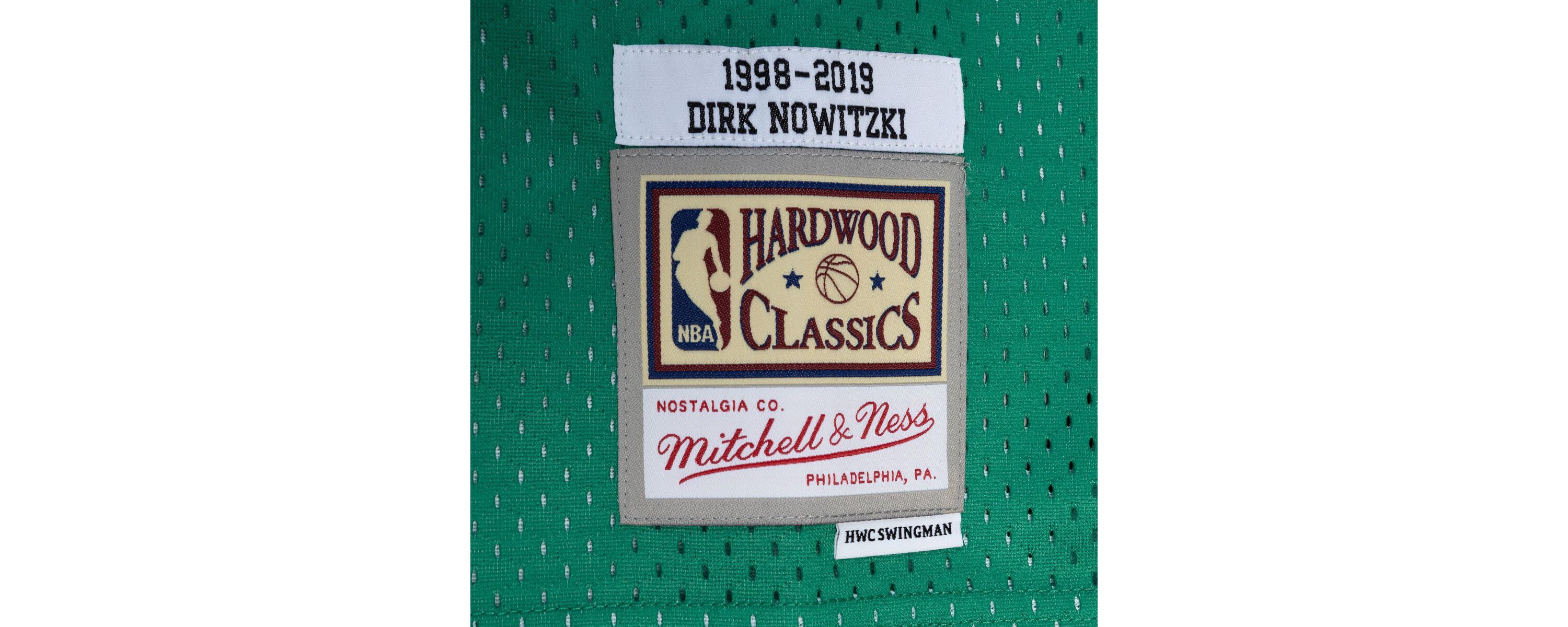 NBA Dirk Nowitzki Blue/Green Dallas Mavericks Hardwood Classics 1998/2019 Split Swingman Jersey