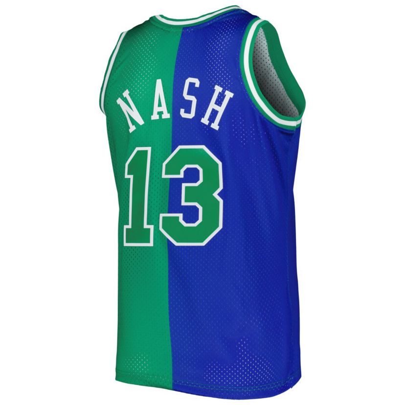 NBA Steve Nash Blue/Green Dallas Mavericks Hardwood Classics 1998/99 Split Swingman Jersey