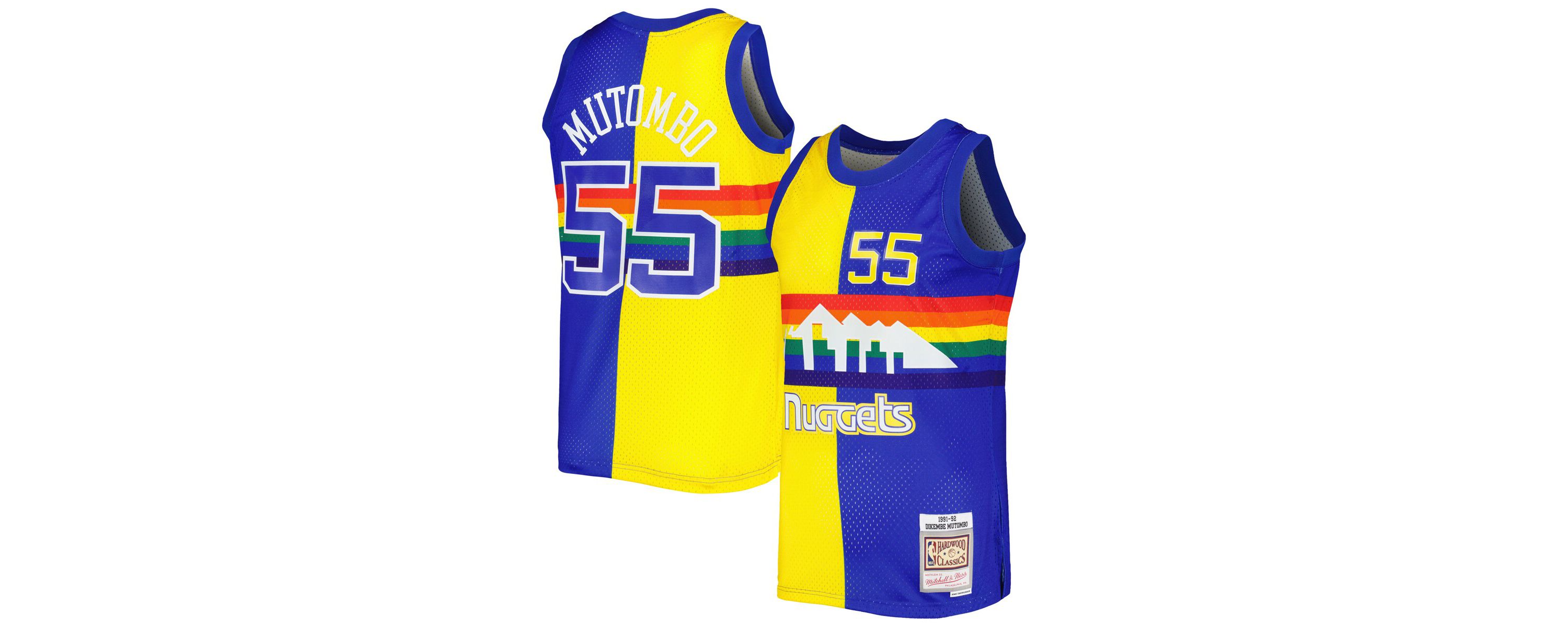 NBA Dikembe Mutombo Denver Nuggets Hardwood Classics 1991/92 Split Swingman Jersey