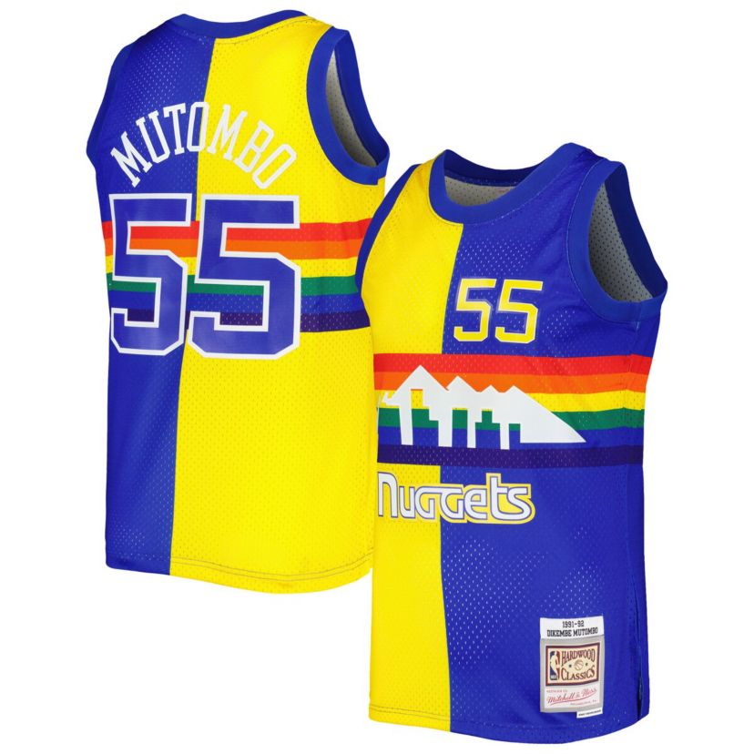 NBA Dikembe Mutombo Denver Nuggets Hardwood Classics 1991/92 Split Swingman Jersey