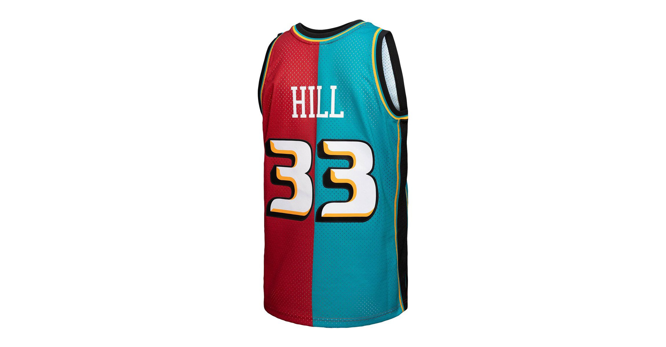 NBA Grant Hill Teal/Red Detroit Pistons Hardwood Classics 1999/00 Split Swingman Jersey