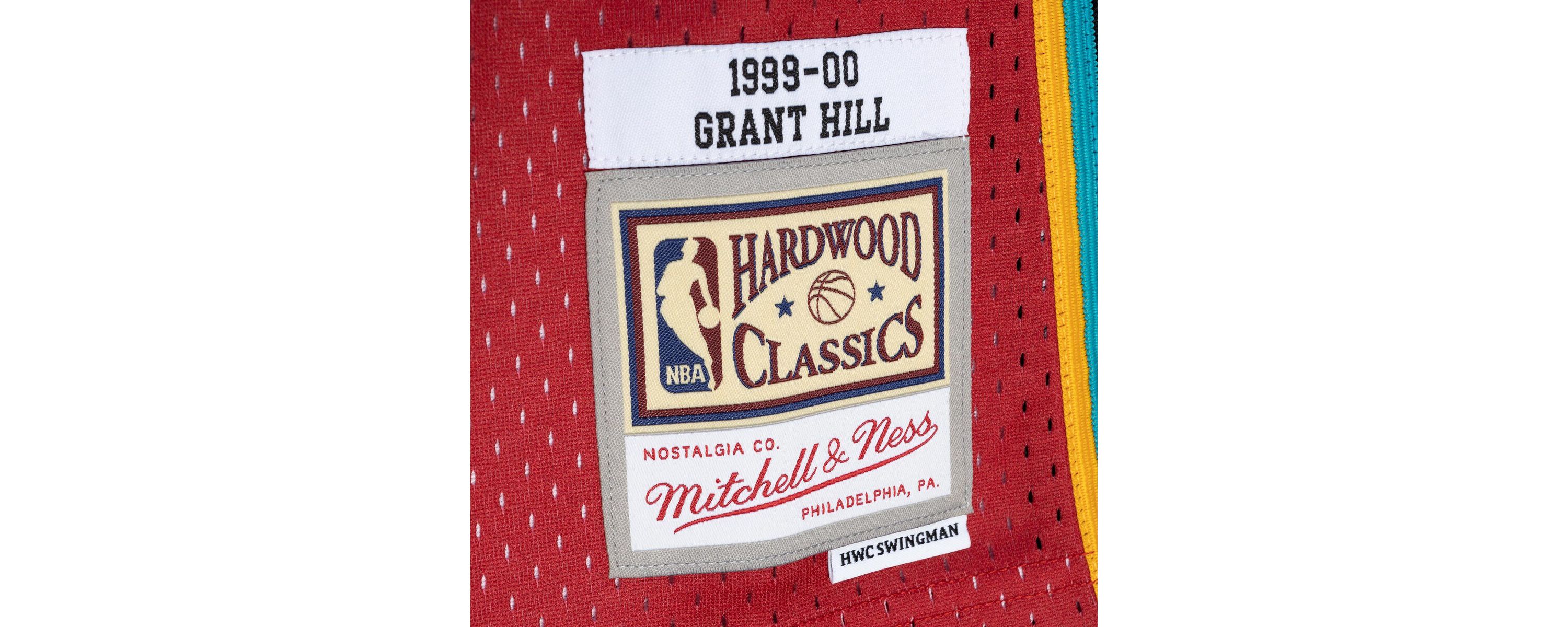 NBA Grant Hill Teal/Red Detroit Pistons Hardwood Classics 1999/00 Split Swingman Jersey