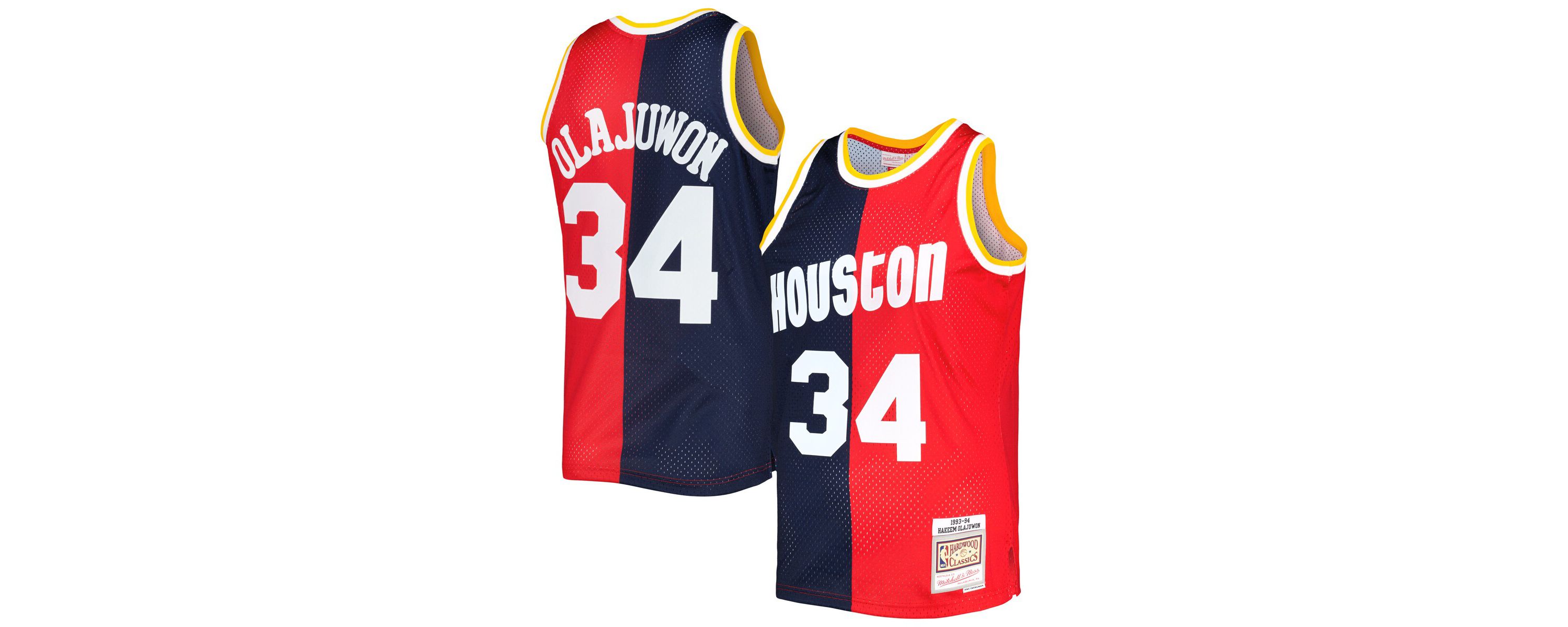 NBA Hakeem Olajuwon Houston Rockets Hardwood Classics 1993/94 Split Swingman Jersey