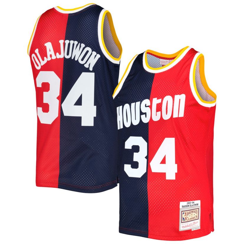 NBA Hakeem Olajuwon Houston Rockets Hardwood Classics 1993/94 Split Swingman Jersey