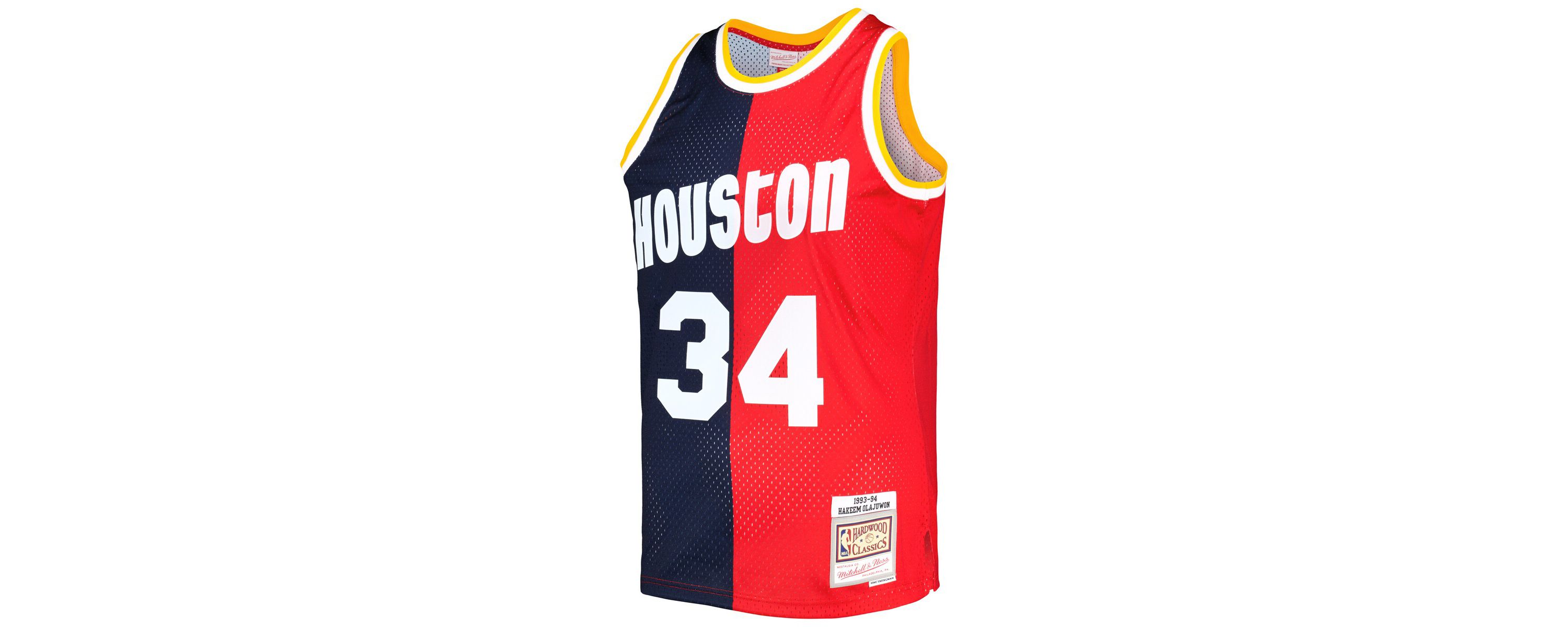 NBA Hakeem Olajuwon Houston Rockets Hardwood Classics 1993/94 Split Swingman Jersey