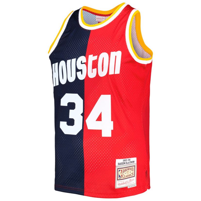 NBA Hakeem Olajuwon Houston Rockets Hardwood Classics 1993/94 Split Swingman Jersey