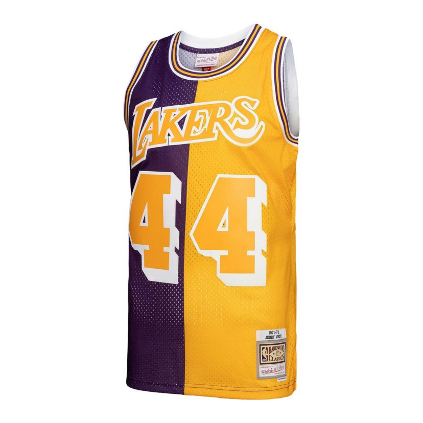 NBA Jerry West Los Angeles Lakers Hardwood Classics 1971/72 Split Swingman Jersey