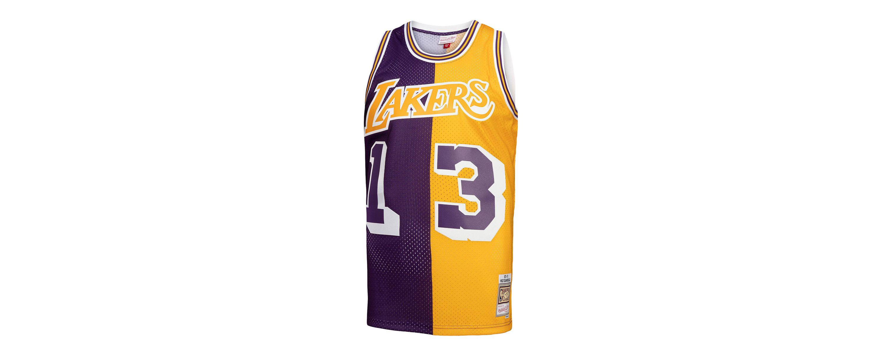 NBA Wilt Chamberlain Los Angeles Lakers Hardwood Classics 1971/72 Split Swingman Jersey