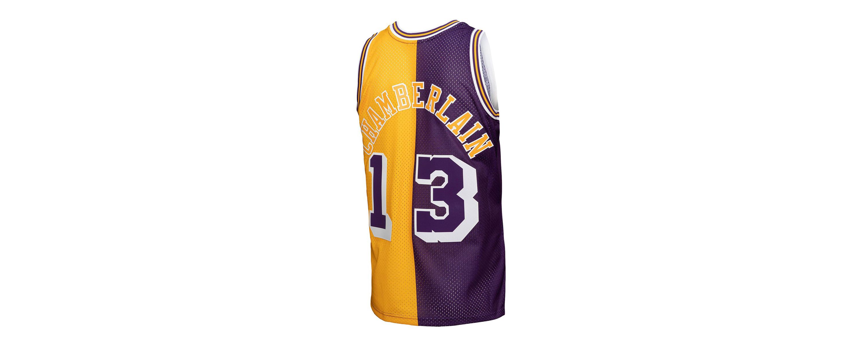 NBA Wilt Chamberlain Los Angeles Lakers Hardwood Classics 1971/72 Split Swingman Jersey