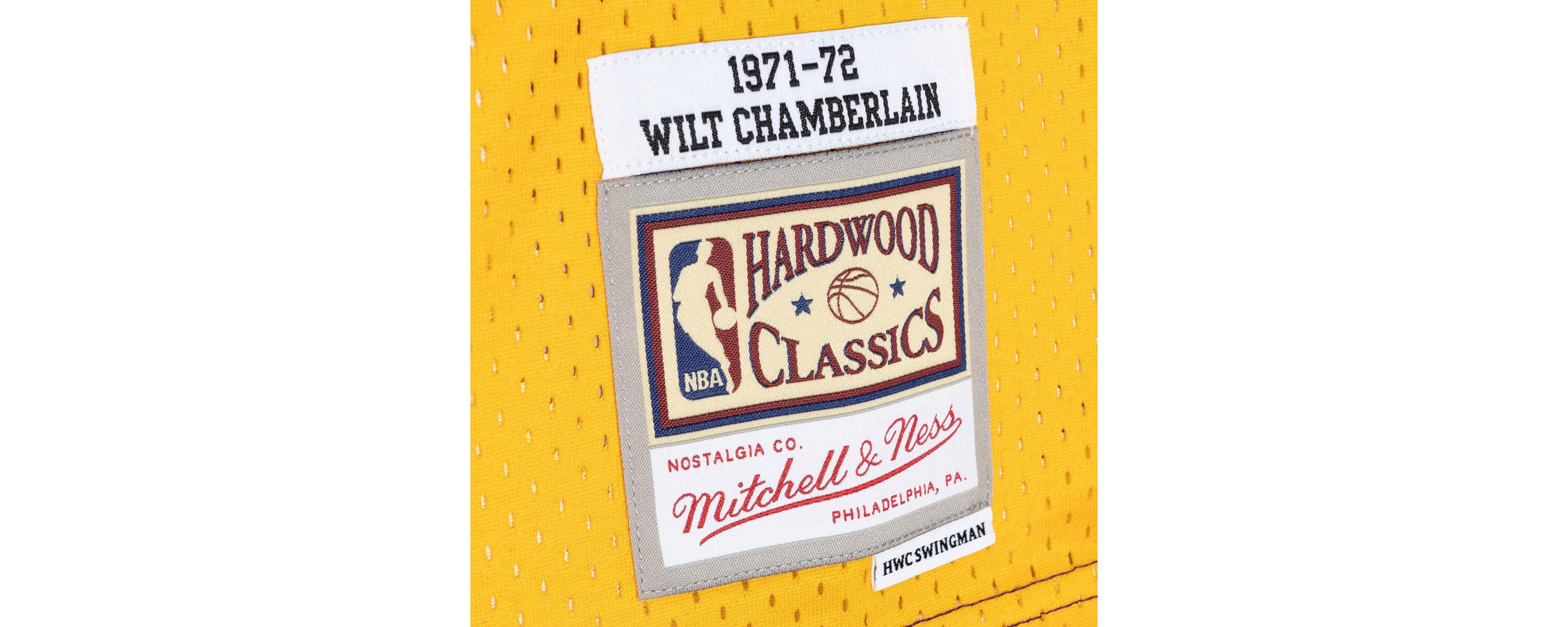 NBA Wilt Chamberlain Los Angeles Lakers Hardwood Classics 1971/72 Split Swingman Jersey