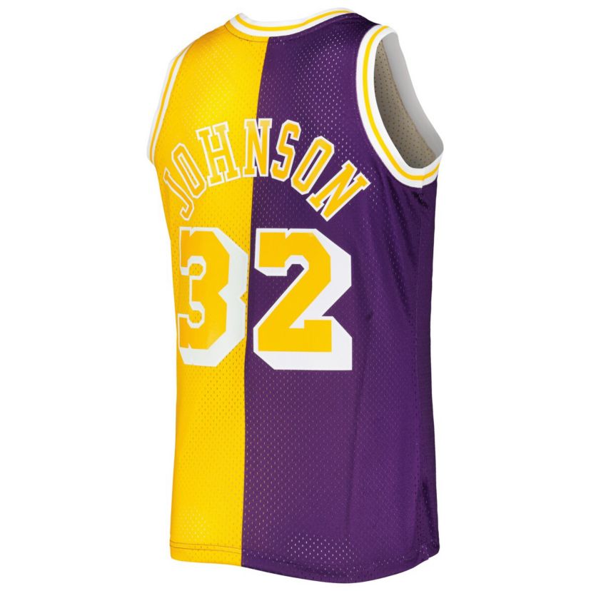 NBA Magic Johnson Los Angeles Lakers Hardwood Classics 1984/85 Split Swingman Jersey
