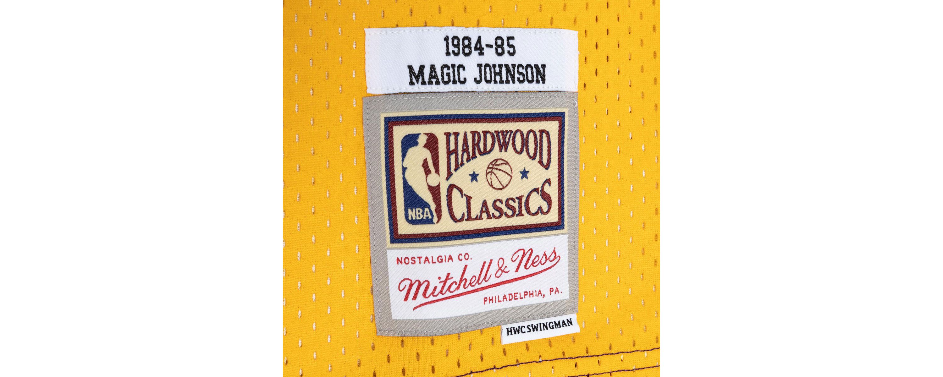 NBA Magic Johnson Los Angeles Lakers Hardwood Classics 1984/85 Split Swingman Jersey