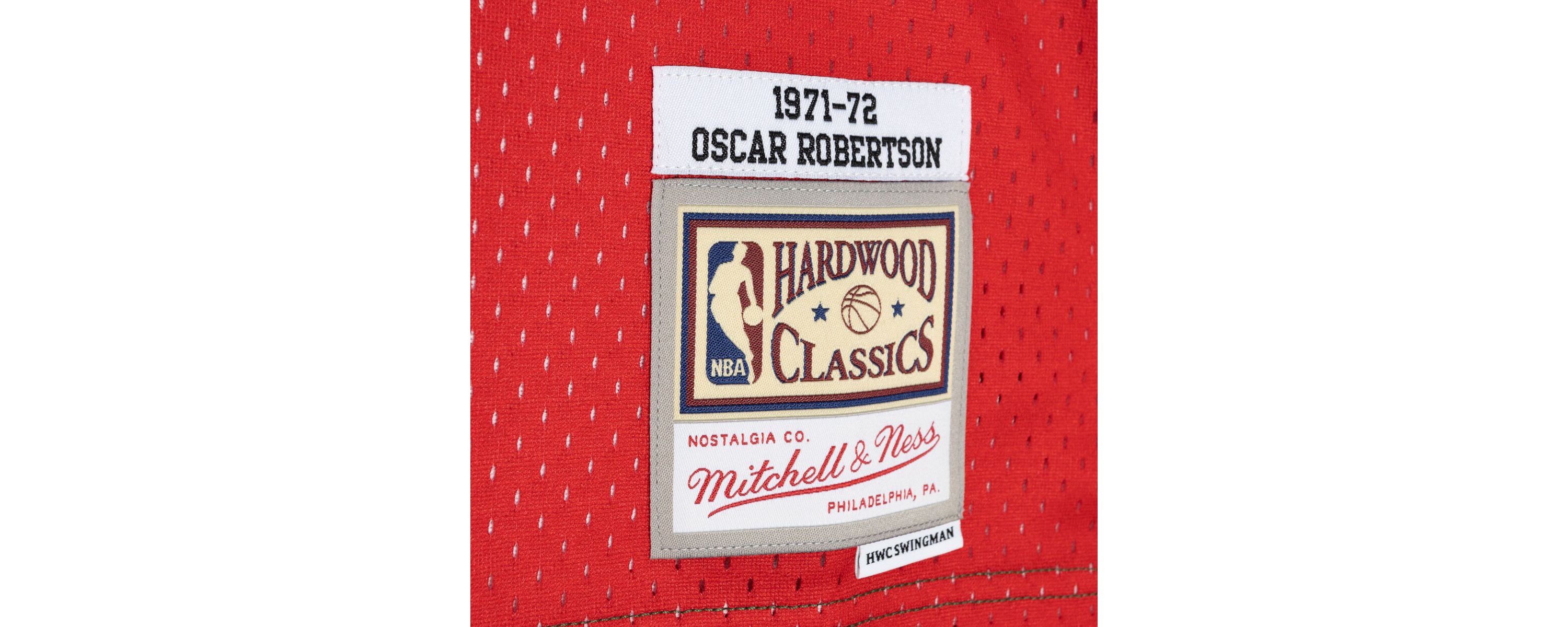 NBA Oscar Robertson Green/Red Milwaukee Bucks Hardwood Classics 1971/72 Split Swingman Jersey