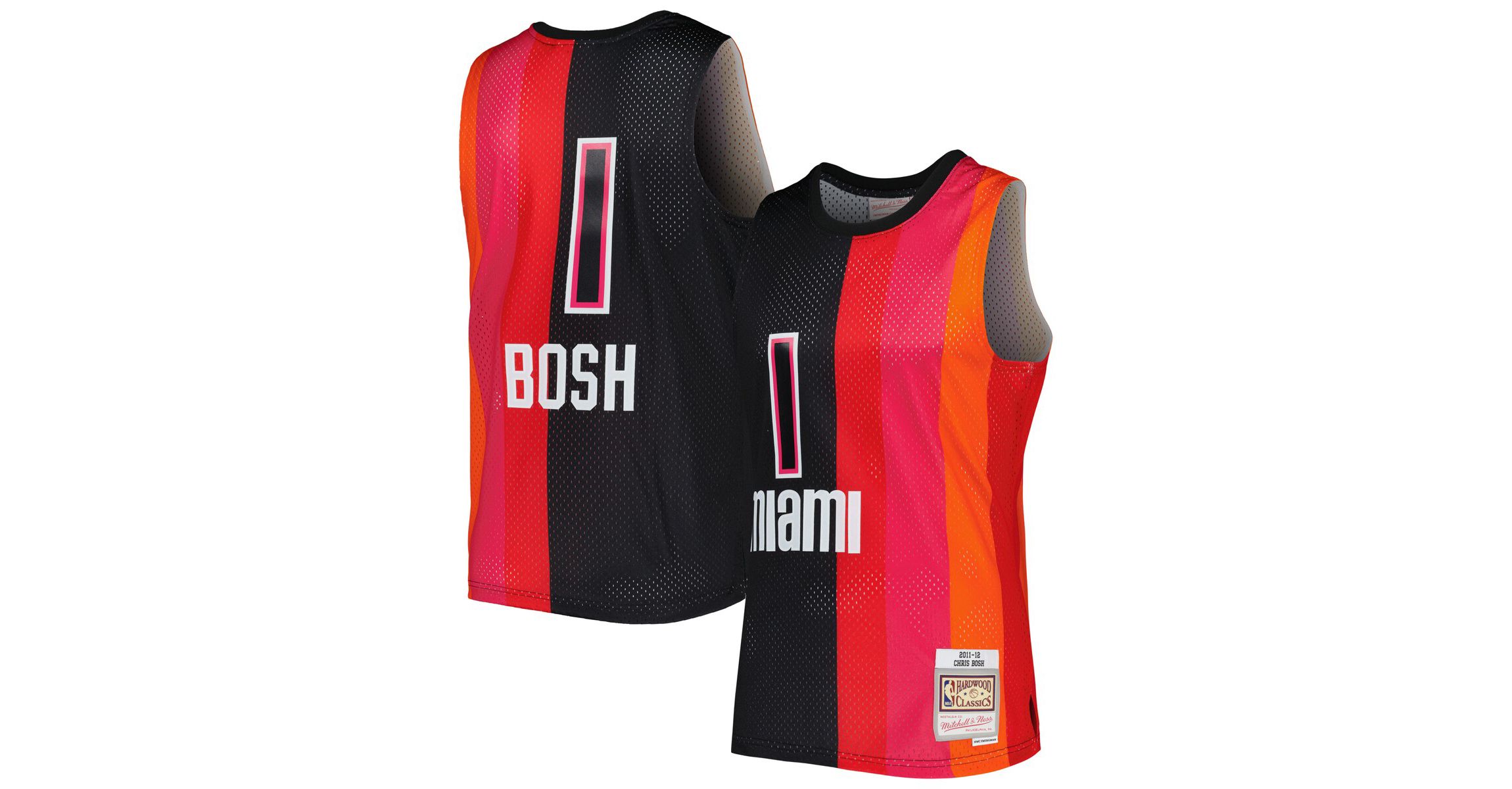 NBA Chris Bosh Miami Heat Hardwood Classics 2011/12 Split Swingman Jersey