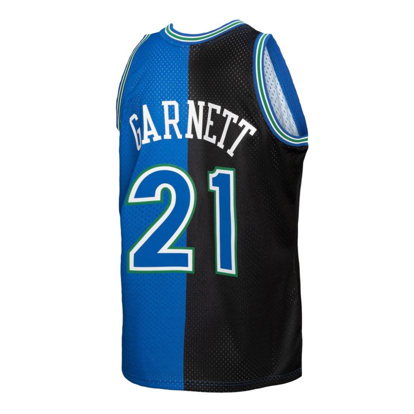 NBA Kevin Garnett Black/Blue Minnesota Timberwolves Hardwood Classics 1995/96 Split Swingman Jersey