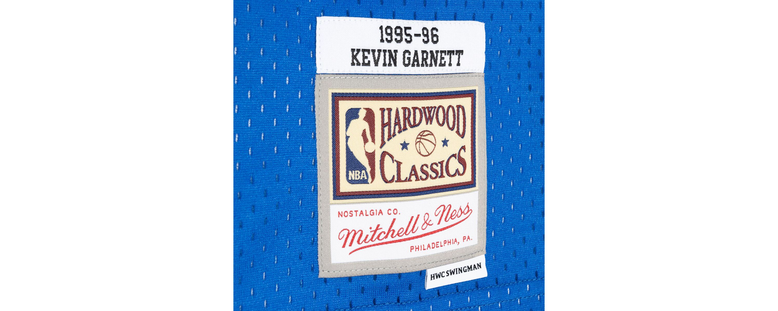 NBA Kevin Garnett Black/Blue Minnesota Timberwolves Hardwood Classics 1995/96 Split Swingman Jersey