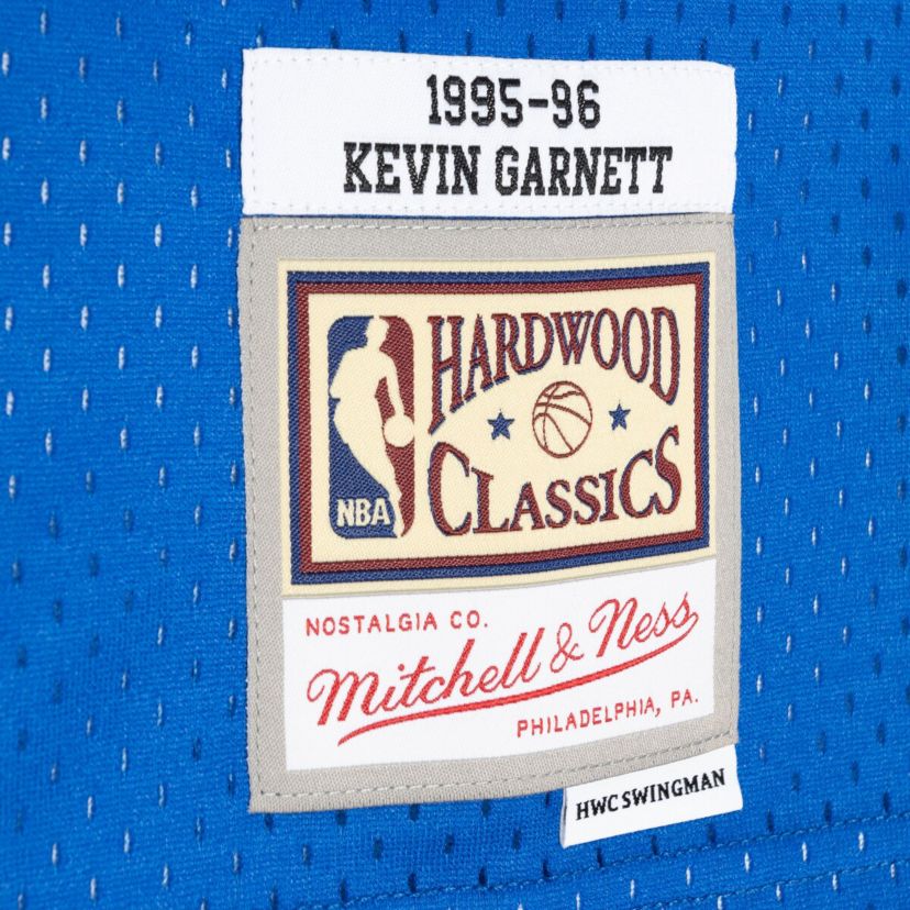 NBA Kevin Garnett Black/Blue Minnesota Timberwolves Hardwood Classics 1995/96 Split Swingman Jersey