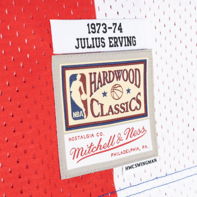 Hardwood Classic Teams Julius Erving Blue/Red Hardwood Classics 1973/74 Split Swingman Jersey
