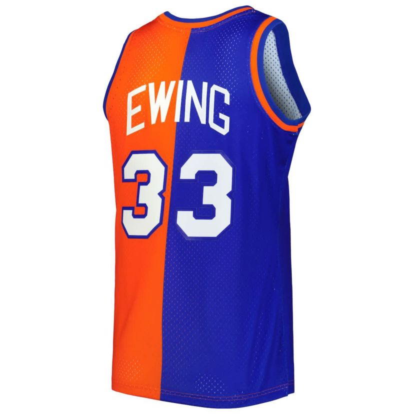 NBA Patrick Ewing Blue/Orange New York Knicks Hardwood Classics 1991/92 Split Swingman Jersey