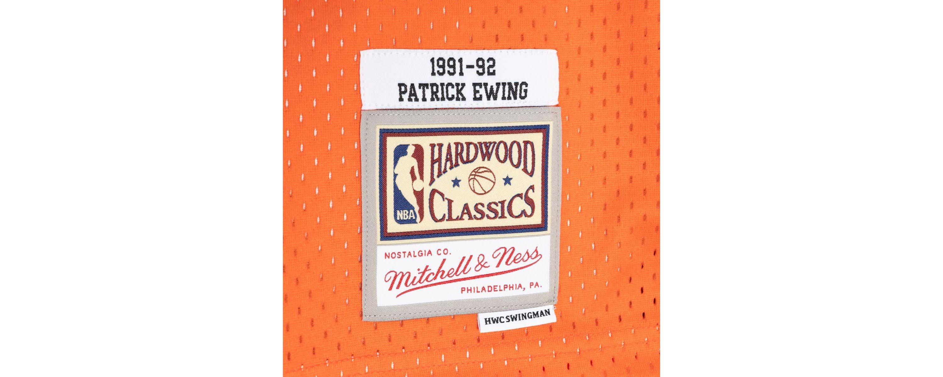 NBA Patrick Ewing Blue/Orange New York Knicks Hardwood Classics 1991/92 Split Swingman Jersey