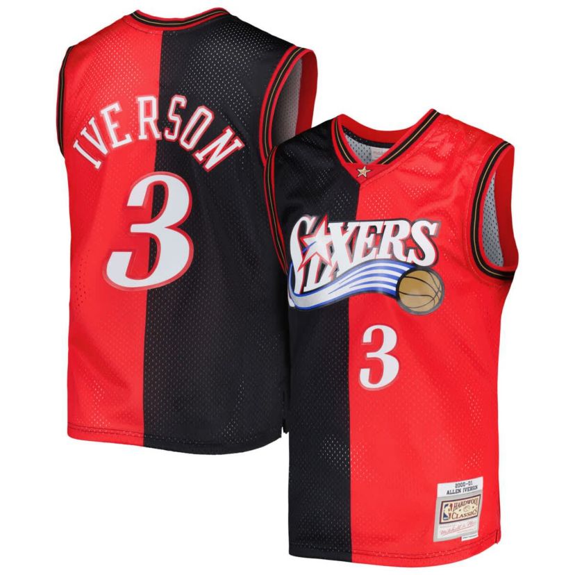 NBA Allen Iverson Philadelphia 76ers Hardwood Classics 2000/01 Split Swingman Jersey