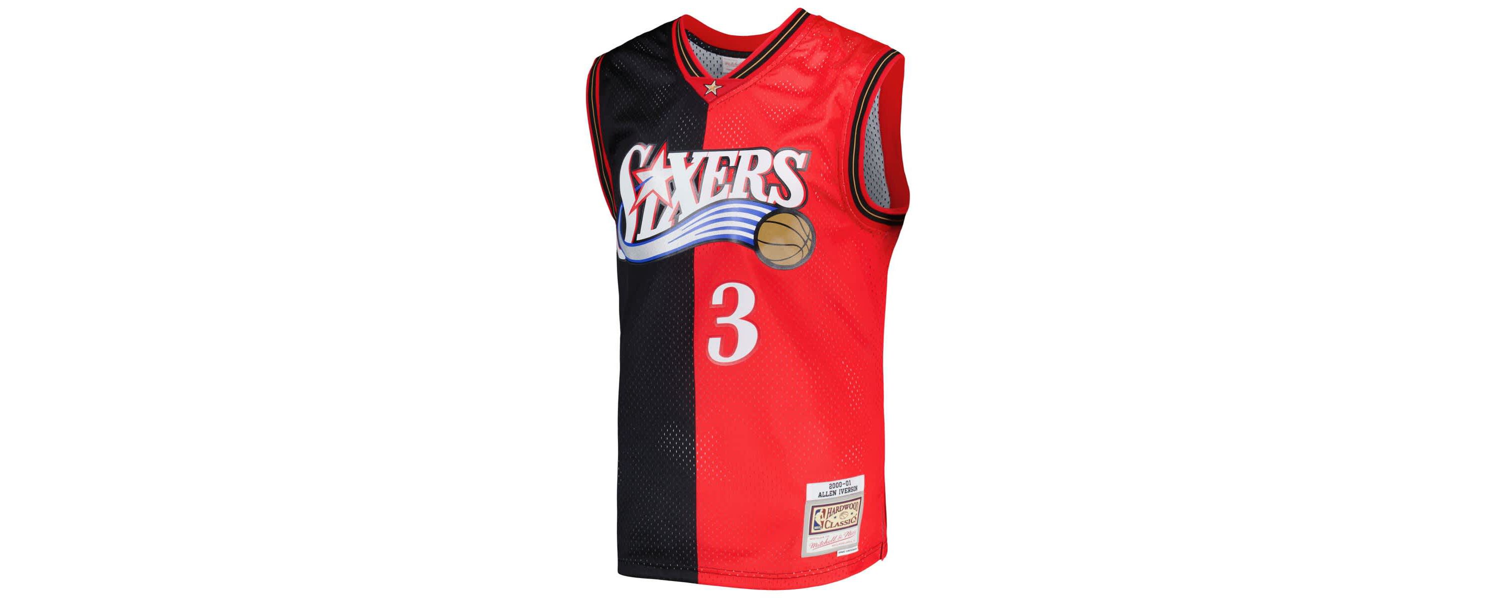 NBA Allen Iverson Philadelphia 76ers Hardwood Classics 2000/01 Split Swingman Jersey