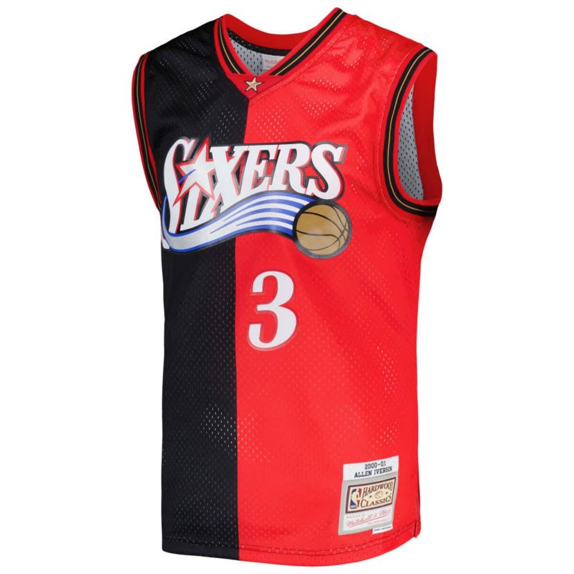 NBA Allen Iverson Philadelphia 76ers Hardwood Classics 2000/01 Split Swingman Jersey