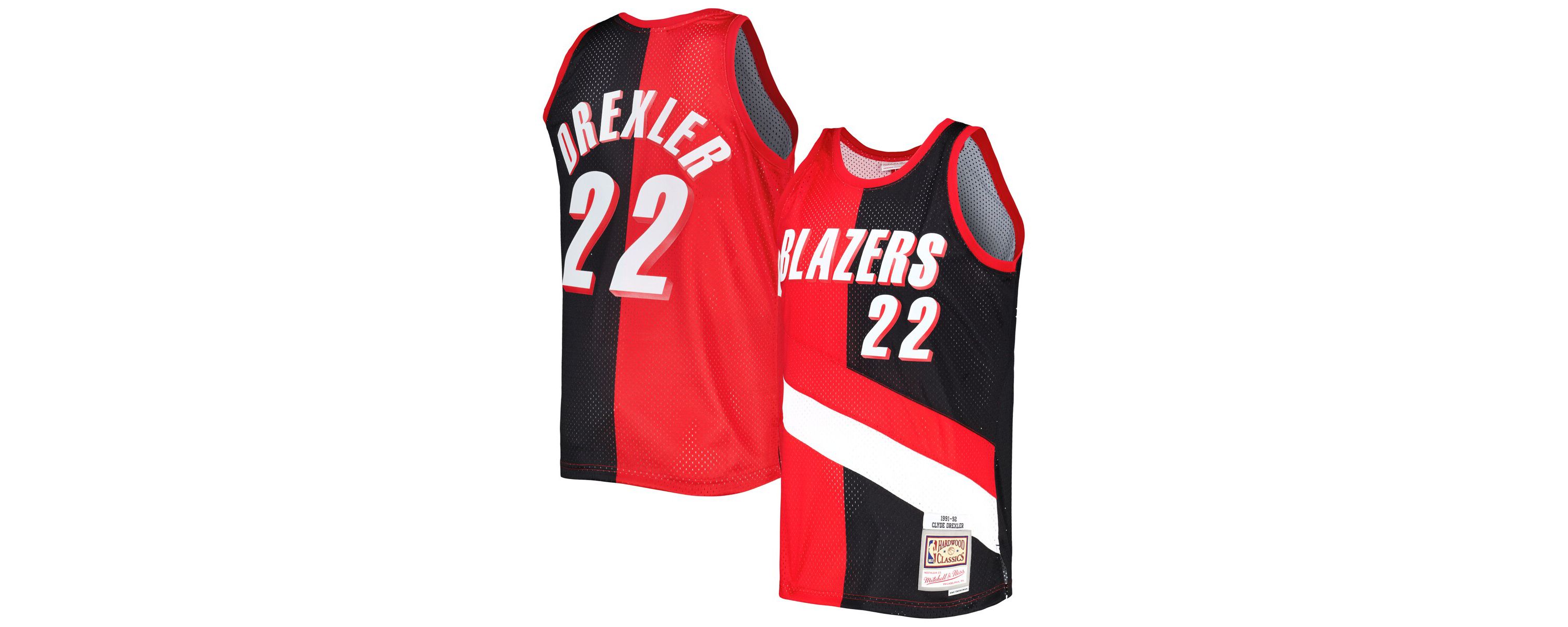 NBA Clyde Drexler Portland Trail Blazers Hardwood Classics 1991/92 Split Swingman Jersey