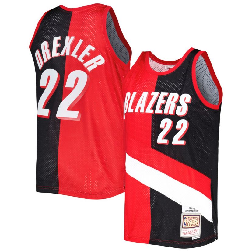 NBA Clyde Drexler Portland Trail Blazers Hardwood Classics 1991/92 Split Swingman Jersey