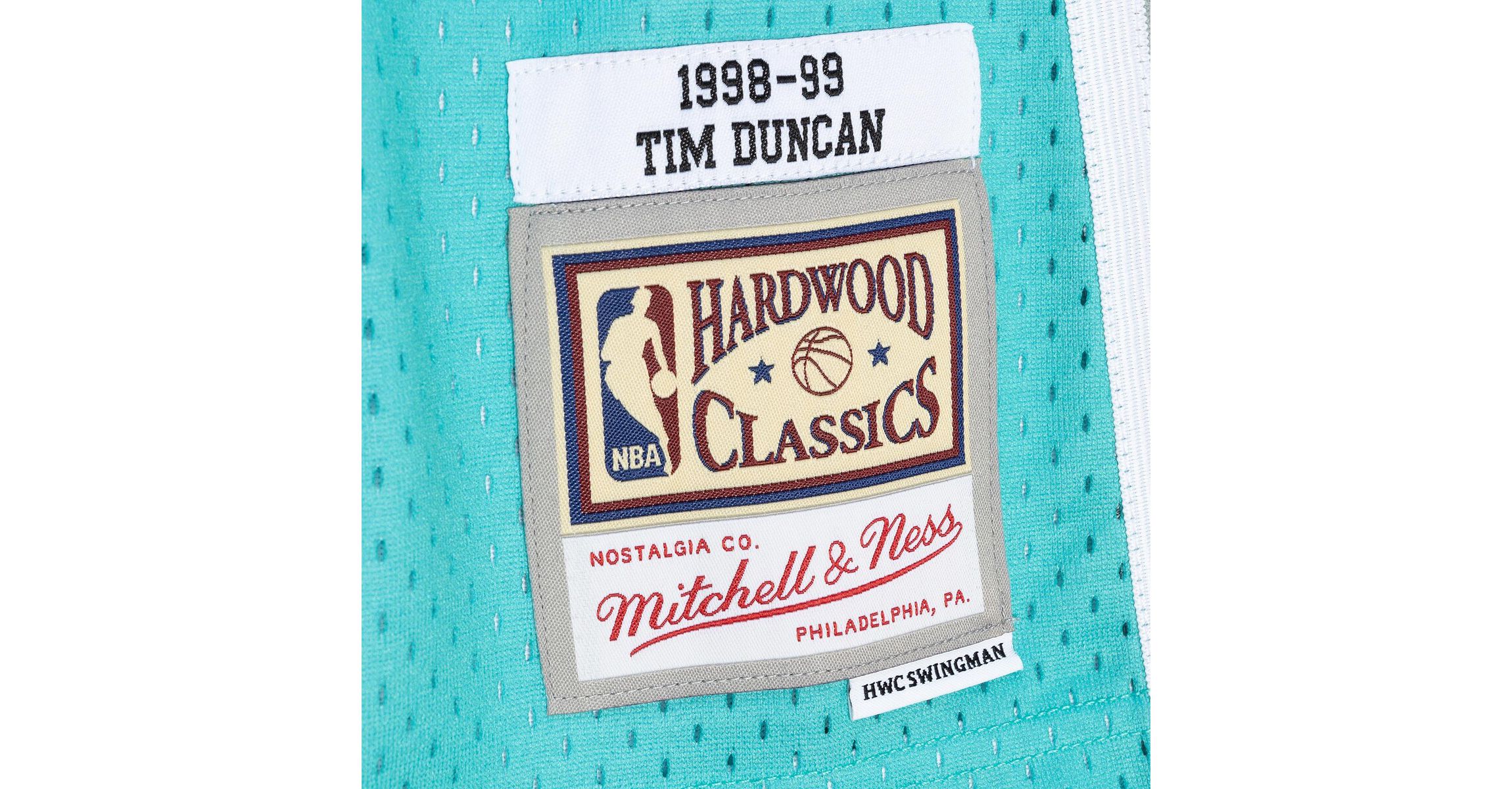 NBA Tim Duncan Black/Teal San Antonio Spurs Hardwood Classics 1998/99 Split Swingman Jersey