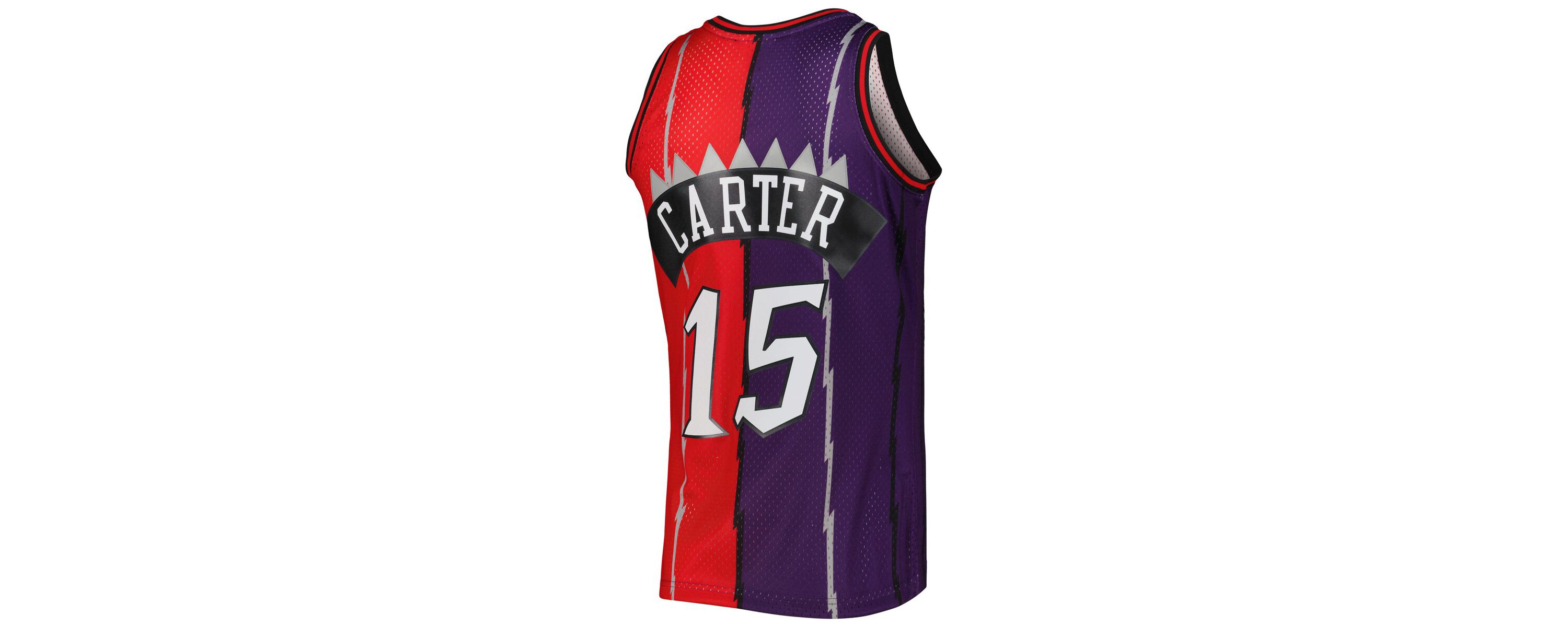 NBA Vince Carter Purple/Red Toronto Raptors Hardwood Classics 1998/99 Split Swingman Jersey