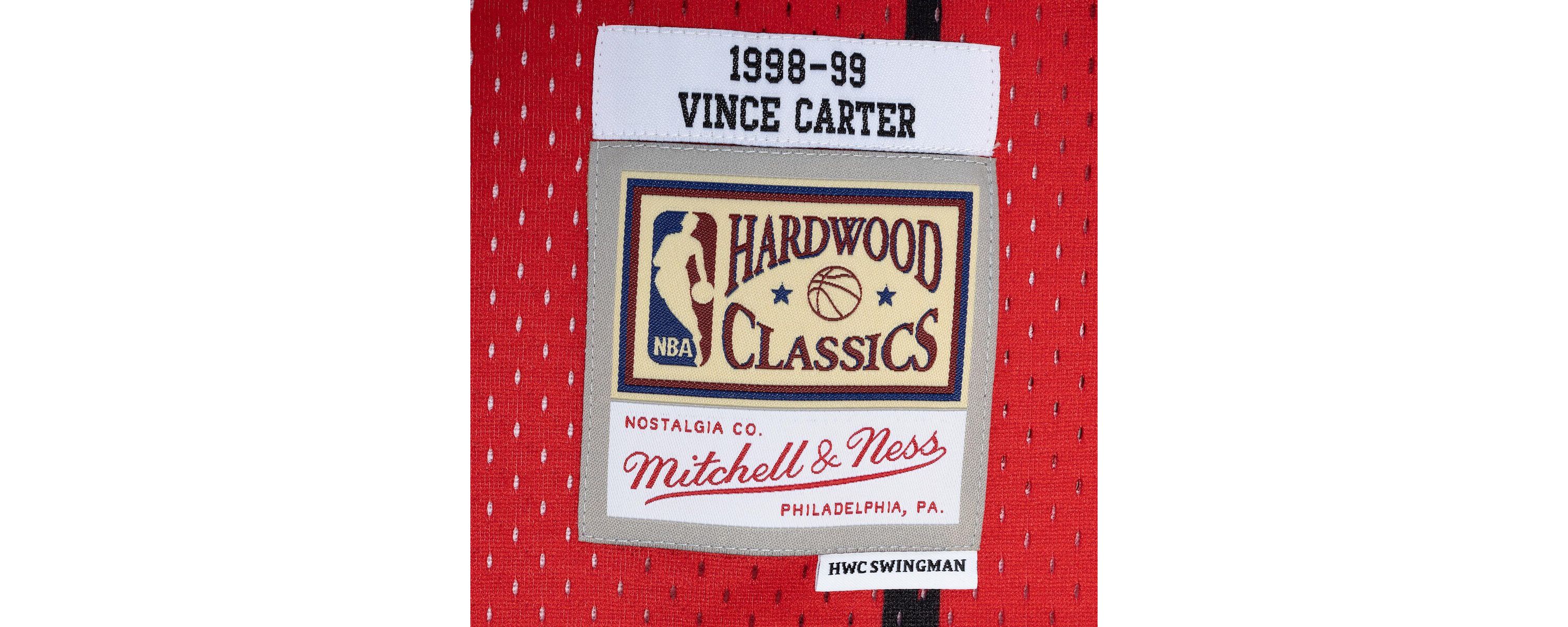 NBA Vince Carter Purple/Red Toronto Raptors Hardwood Classics 1998/99 Split Swingman Jersey