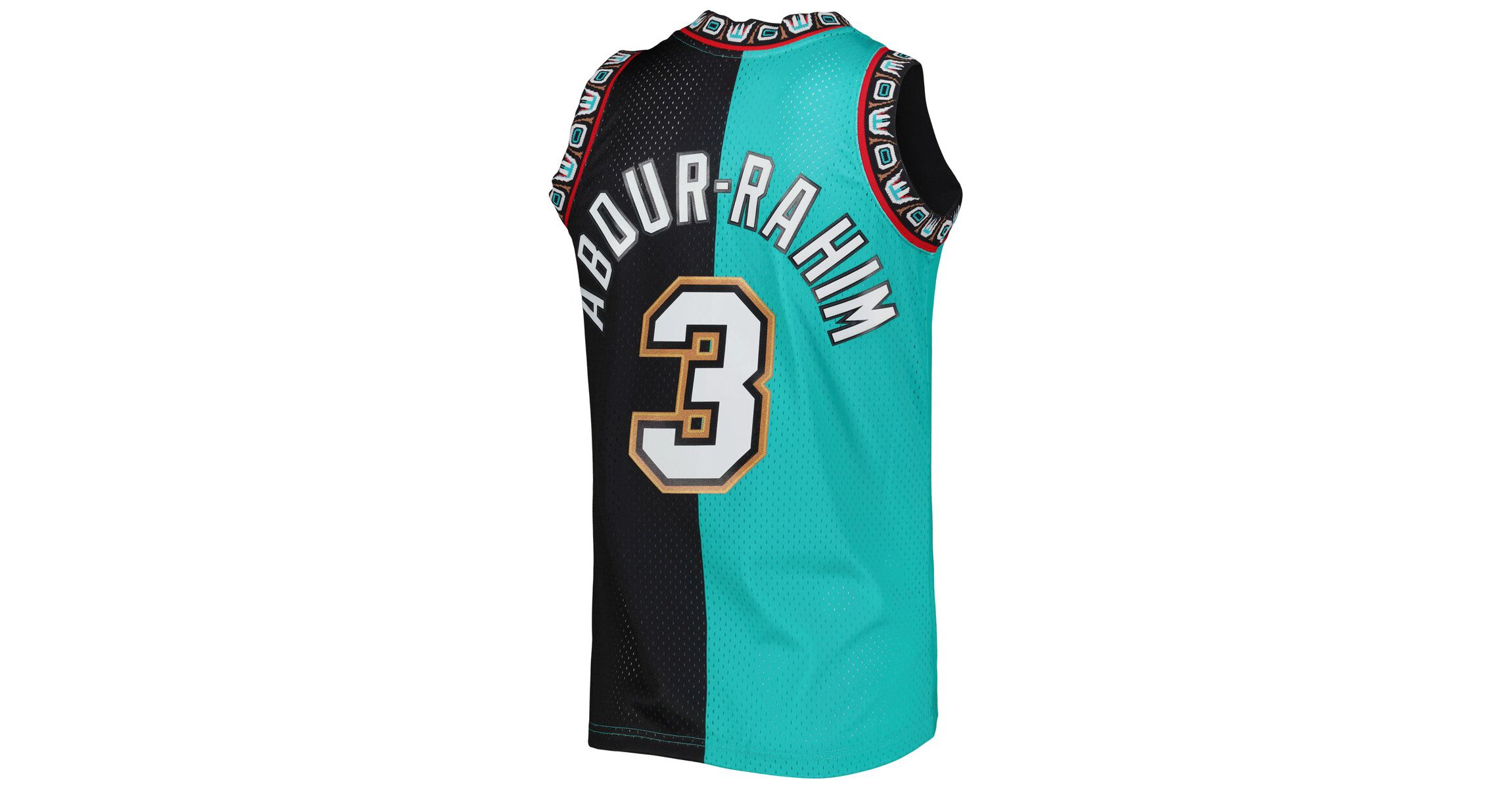 Hardwood Classic Teams Shareef Abdur-Rahim Turquoise/Black Vancouver Grizzlies Hardwood Classics 1996/97 Split Swingman Jersey