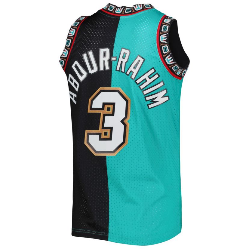 Hardwood Classic Teams Shareef Abdur-Rahim Turquoise/Black Vancouver Grizzlies Hardwood Classics 1996/97 Split Swingman Jersey