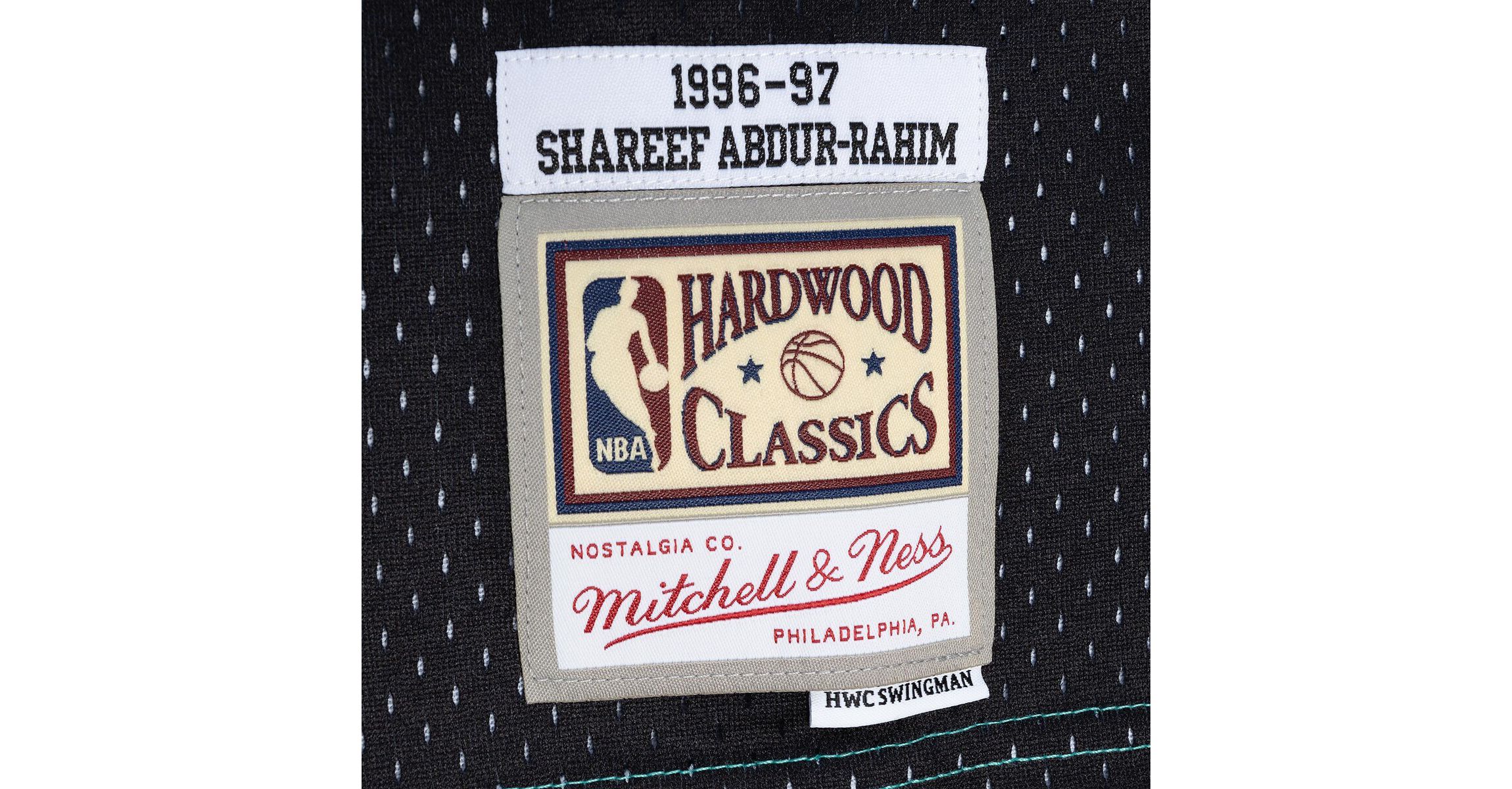 Hardwood Classic Teams Shareef Abdur-Rahim Turquoise/Black Vancouver Grizzlies Hardwood Classics 1996/97 Split Swingman Jersey