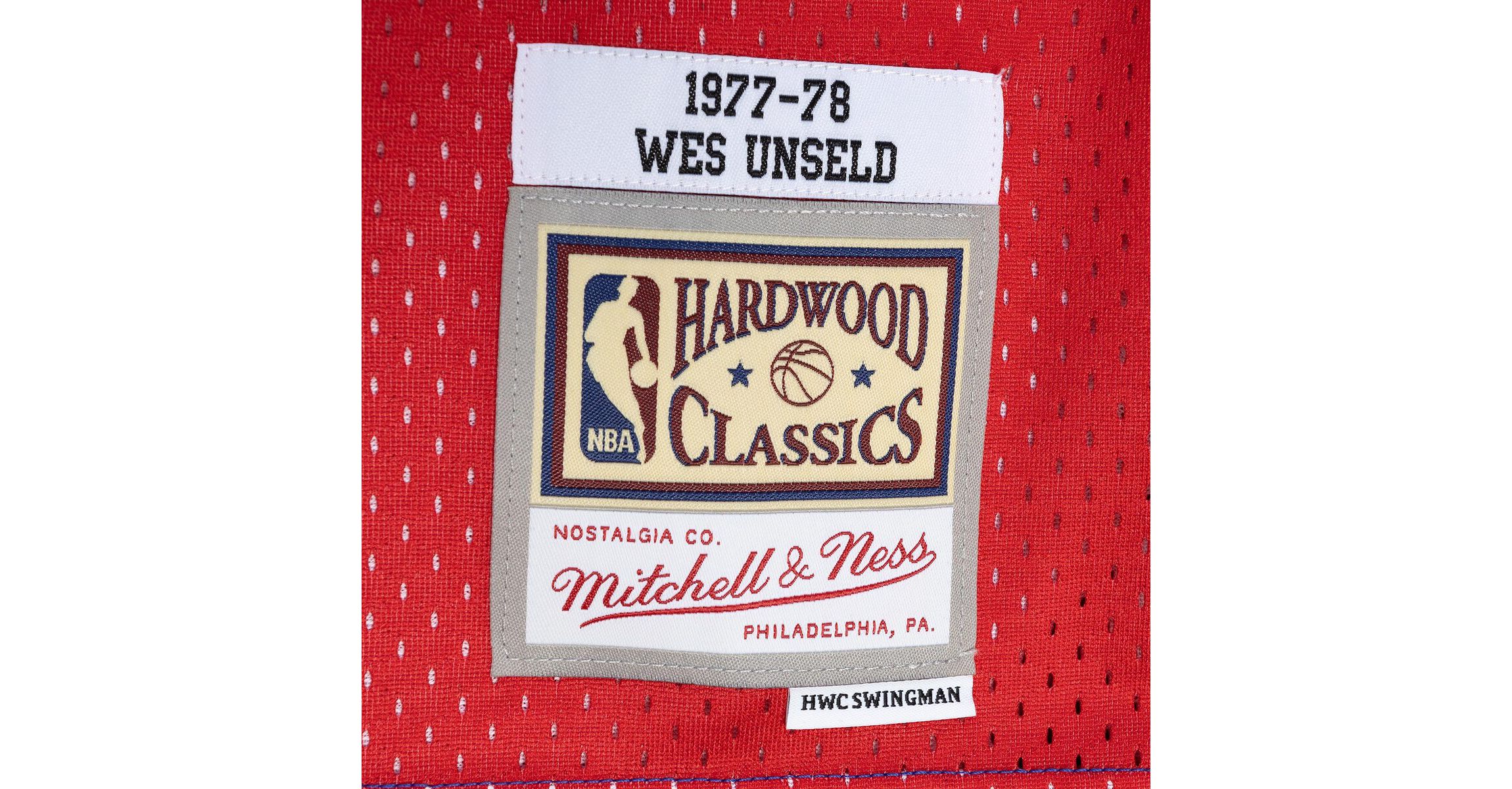 Hardwood Classic Teams Wes Unseld Blue/Red Washington Bullets Hardwood Classics 1977/78 Split Swingman Jersey