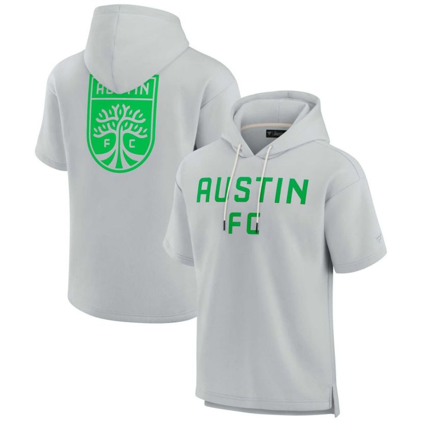 MLS Unisex Fanatics Austin FC Elements Super Soft Fleece Short Sleeve Pullover Hoodie