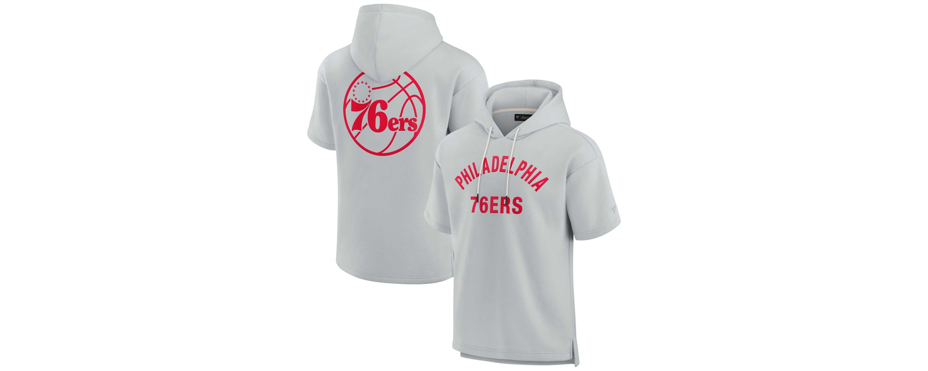 NBA Unisex Fanatics Philadelphia 76ers Elements Super Soft Fleece Short Sleeve Pullover Hoodie