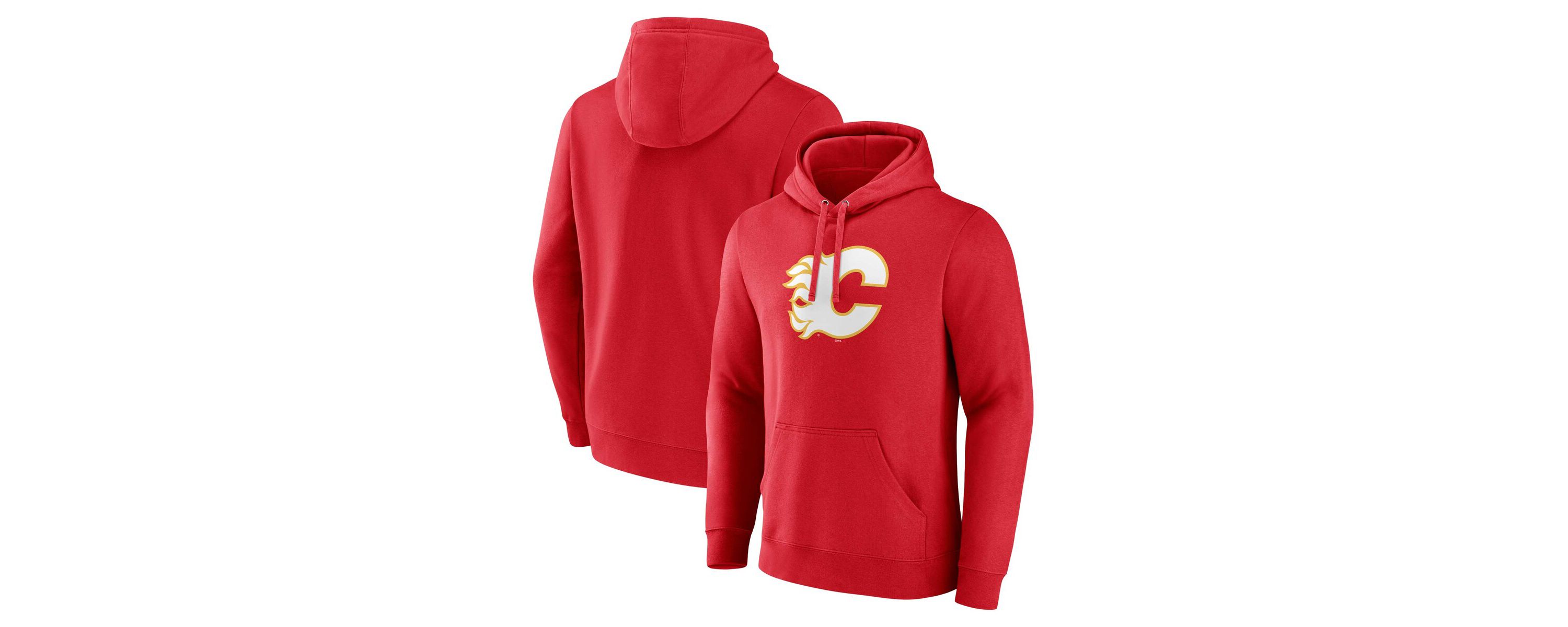 NHL Fanatics Calgary Flames Primary Team Logo Pullover Hoodie