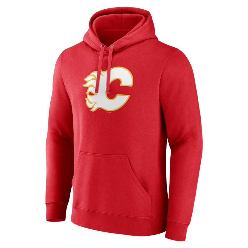 NHL Fanatics Calgary Flames Primary Team Logo Pullover Hoodie