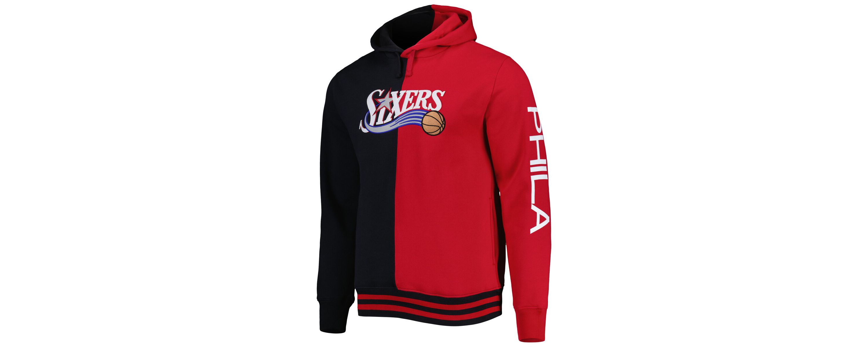 NBA Philadelphia 76ers Big & Tall Hardwood Classics Split Pullover Hoodie