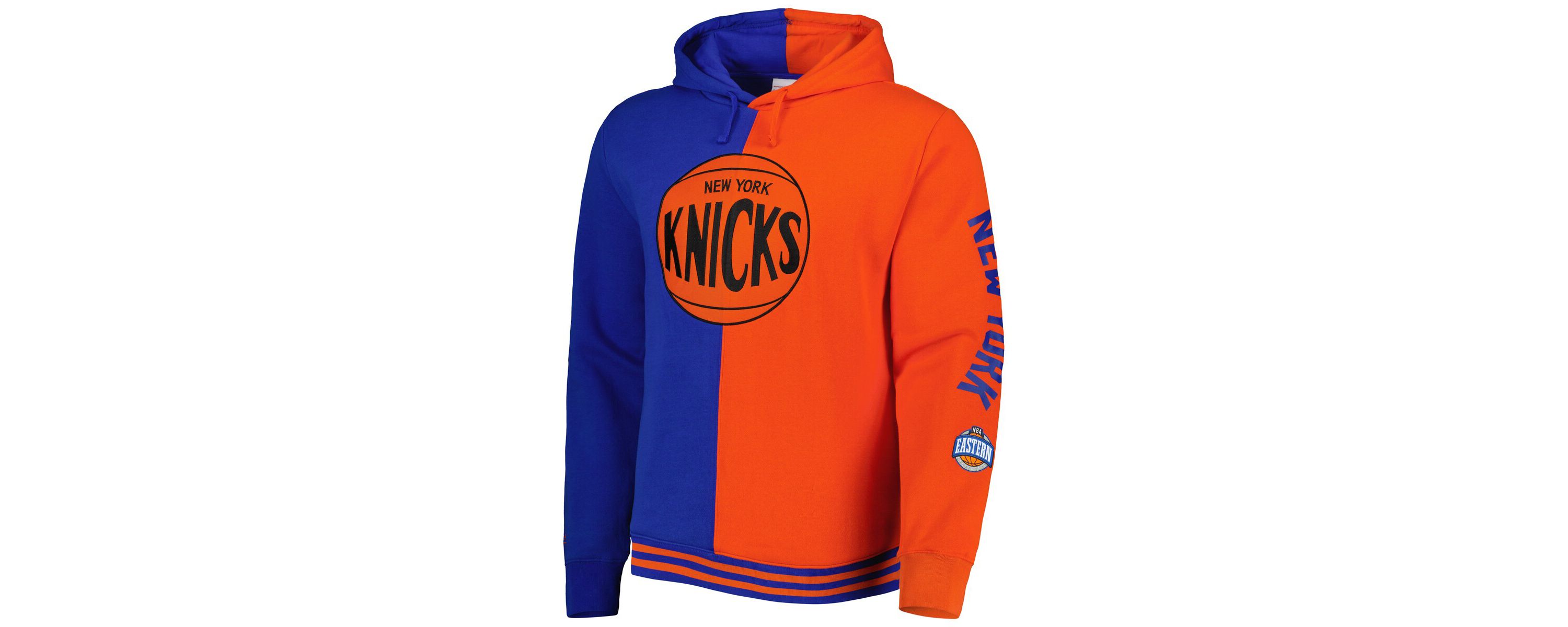 NBA Blue/Orange New York Knicks Big & Tall Hardwood Classics Split Pullover Hoodie