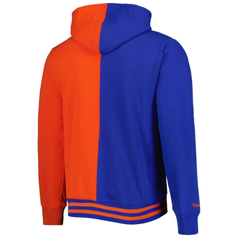 NBA Blue/Orange New York Knicks Big & Tall Hardwood Classics Split Pullover Hoodie