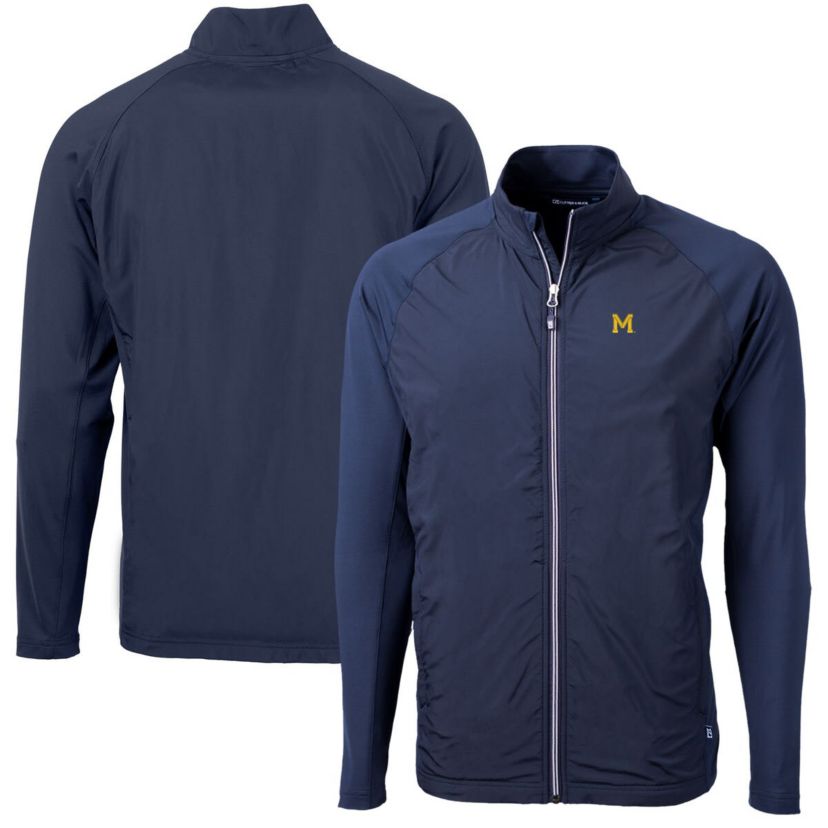 NCAA Michigan Wolverines Adapt Eco Knit Hybrid Recycled Big & Tall Full-Zip Jacket