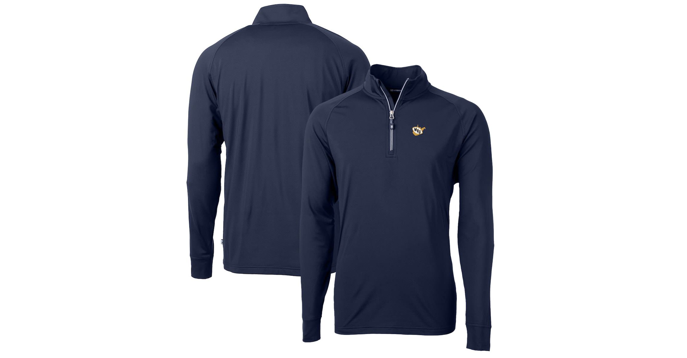 NCAA West Virginia Mountaineers Adapt Eco Knit Stretch Recycled Big & Tall Quarter-Zip Pullover Top
