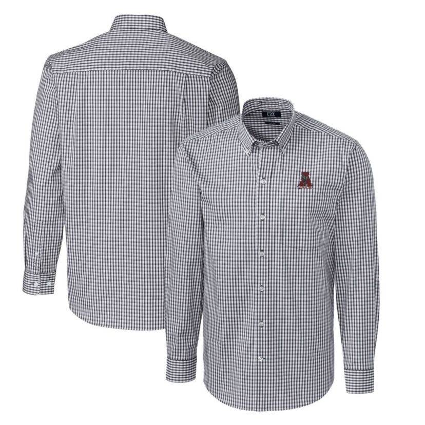 Alabama Crimson Tide NCAA Alabama Tide Easy Care Stretch Gingham Big & Tall Long Sleeve Button-Down Shirt