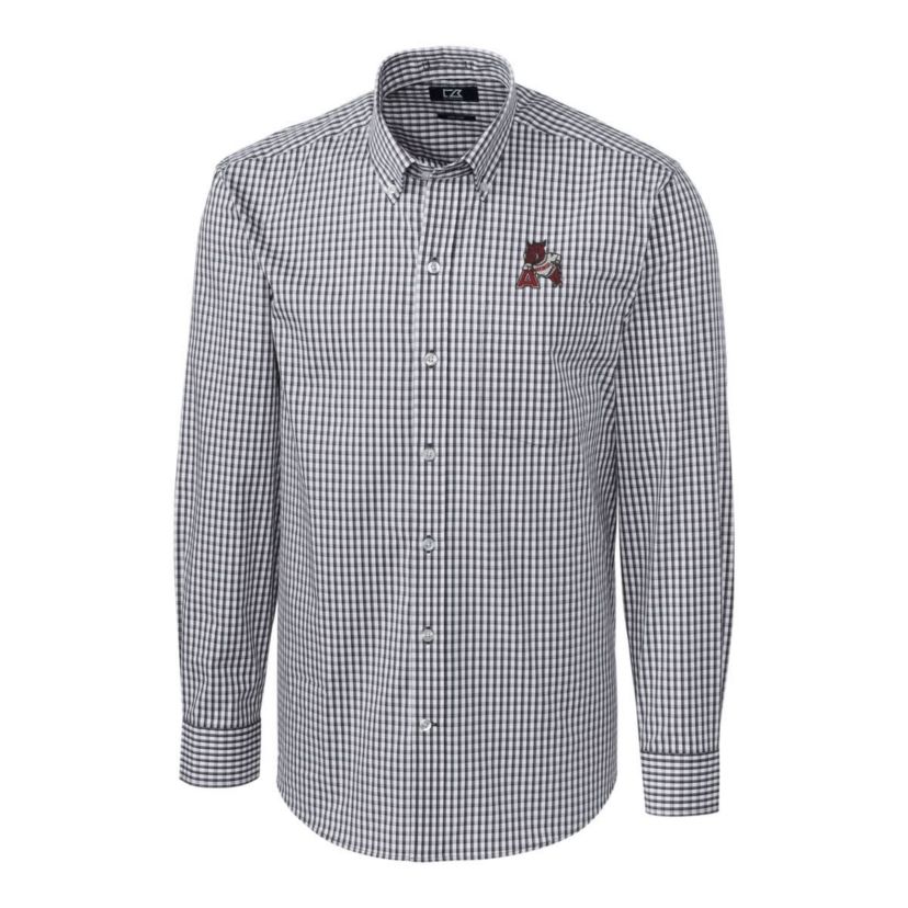 NCAA Arkansas Razorbacks Easy Care Stretch Gingham Big & Tall Long Sleeve Button-Down Shirt