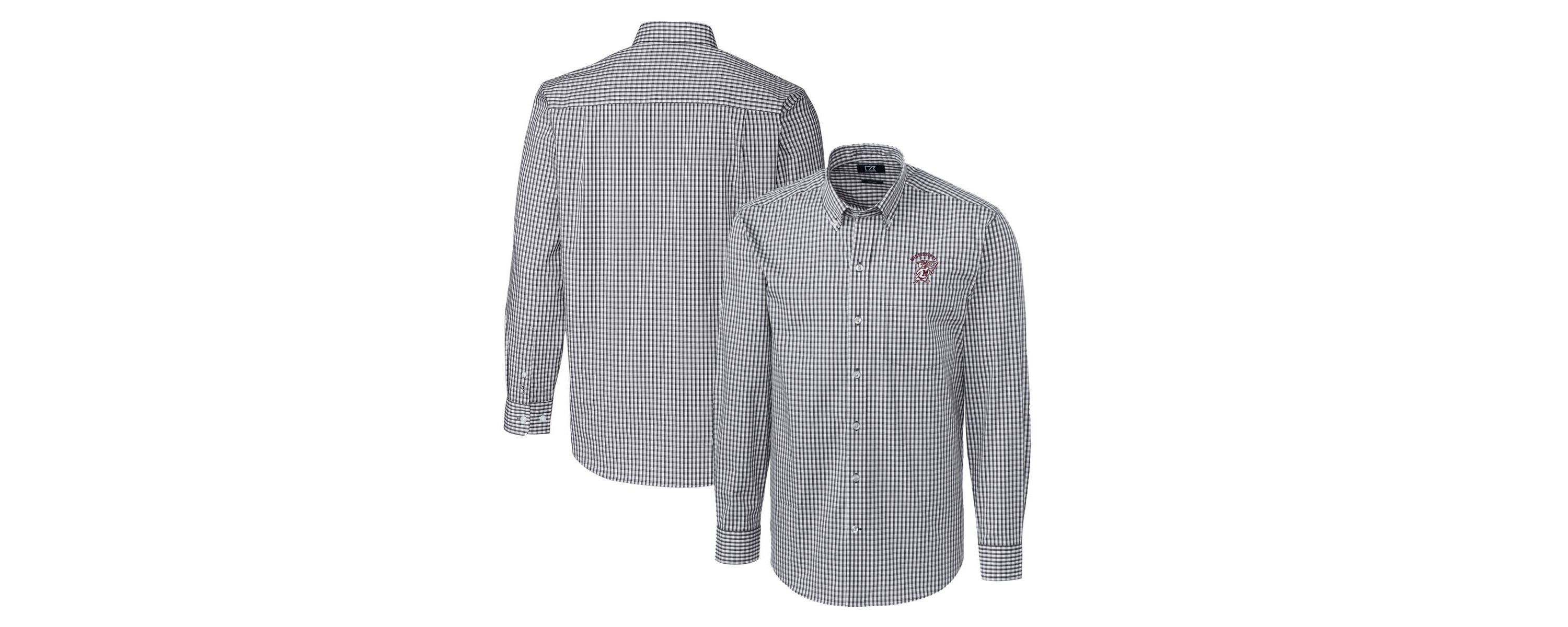 NCAA Mississippi State Bulldogs Easy Care Stretch Gingham Big & Tall Long Sleeve Button-Down Shirt